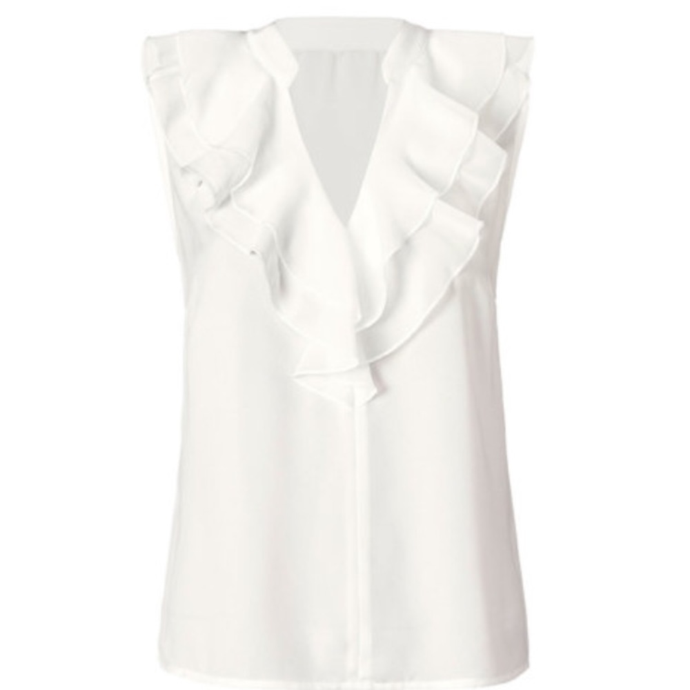 NWT CABI Portrait Blouse, White, Size Medium